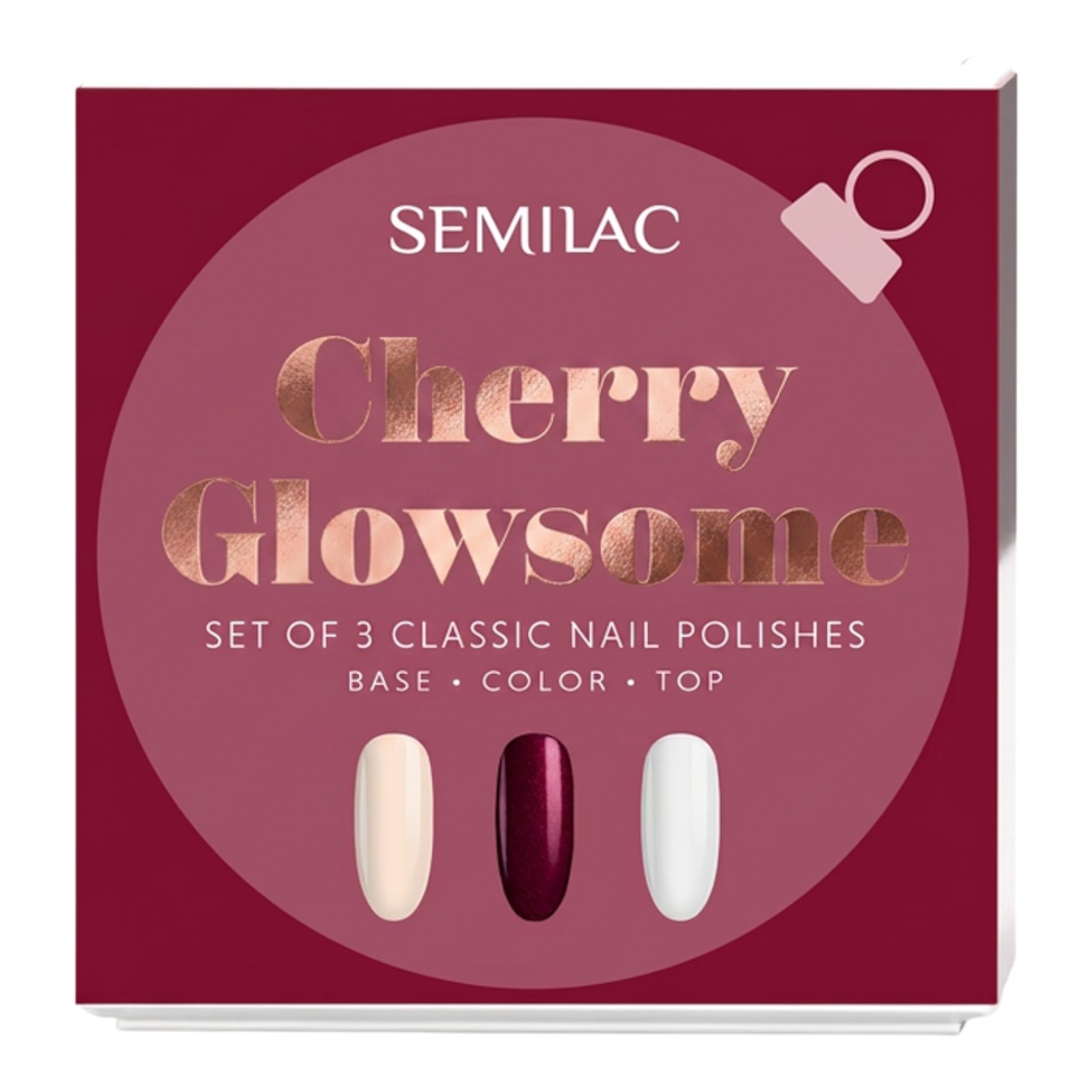 Semilac Zestaw lakierów klasycznych Cherry Glowsome