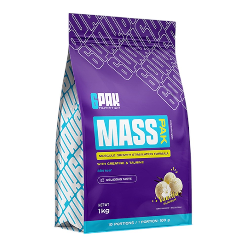 6PAK Mass Pak Vanilla, proszek 1000 g