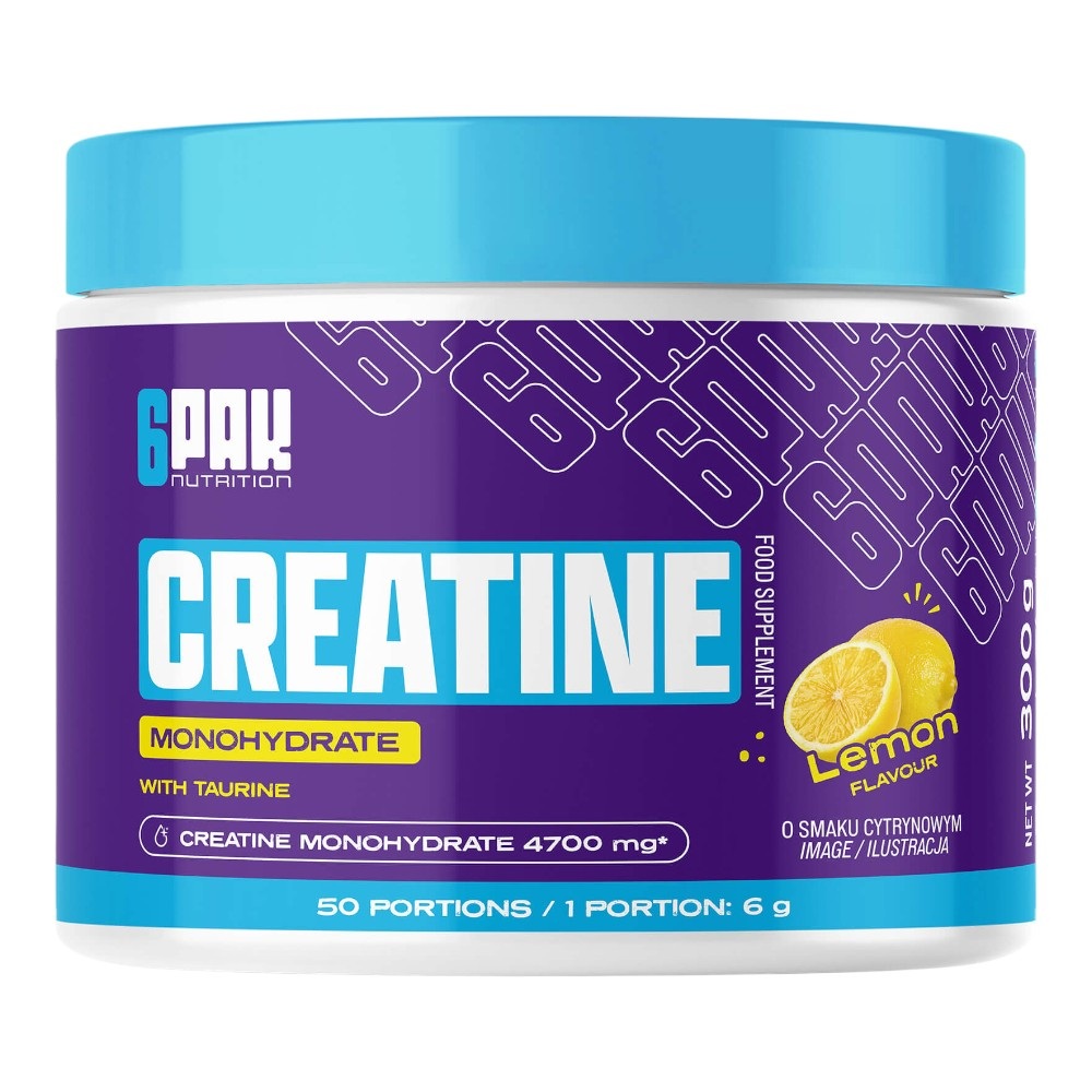 6PAK Creatine Monohydrate Jar Lemon, proszek 300g 