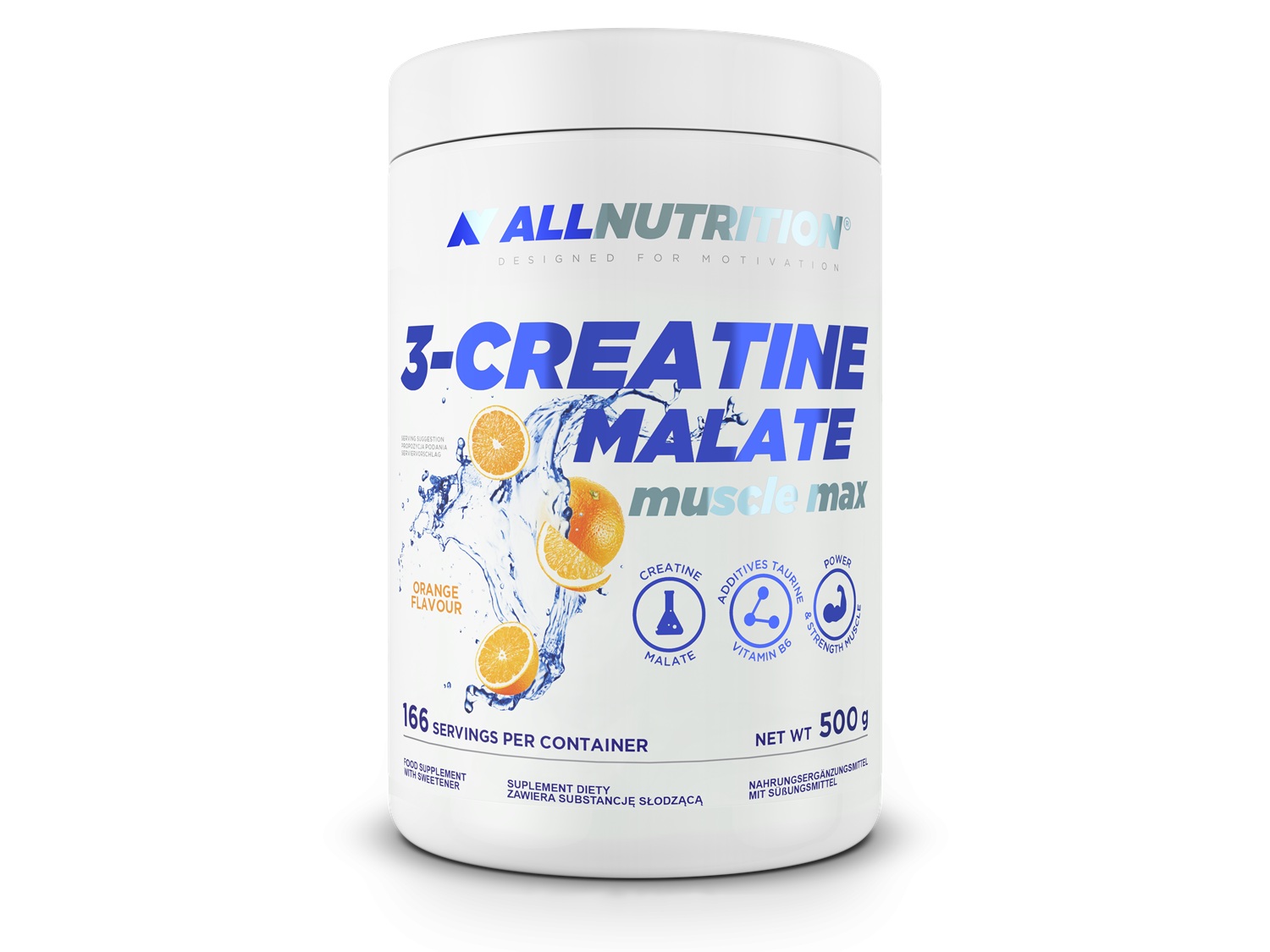 Allnutrition 3-Creatine Malate Muscule Max orange kreatyna, proszek 500 mg
