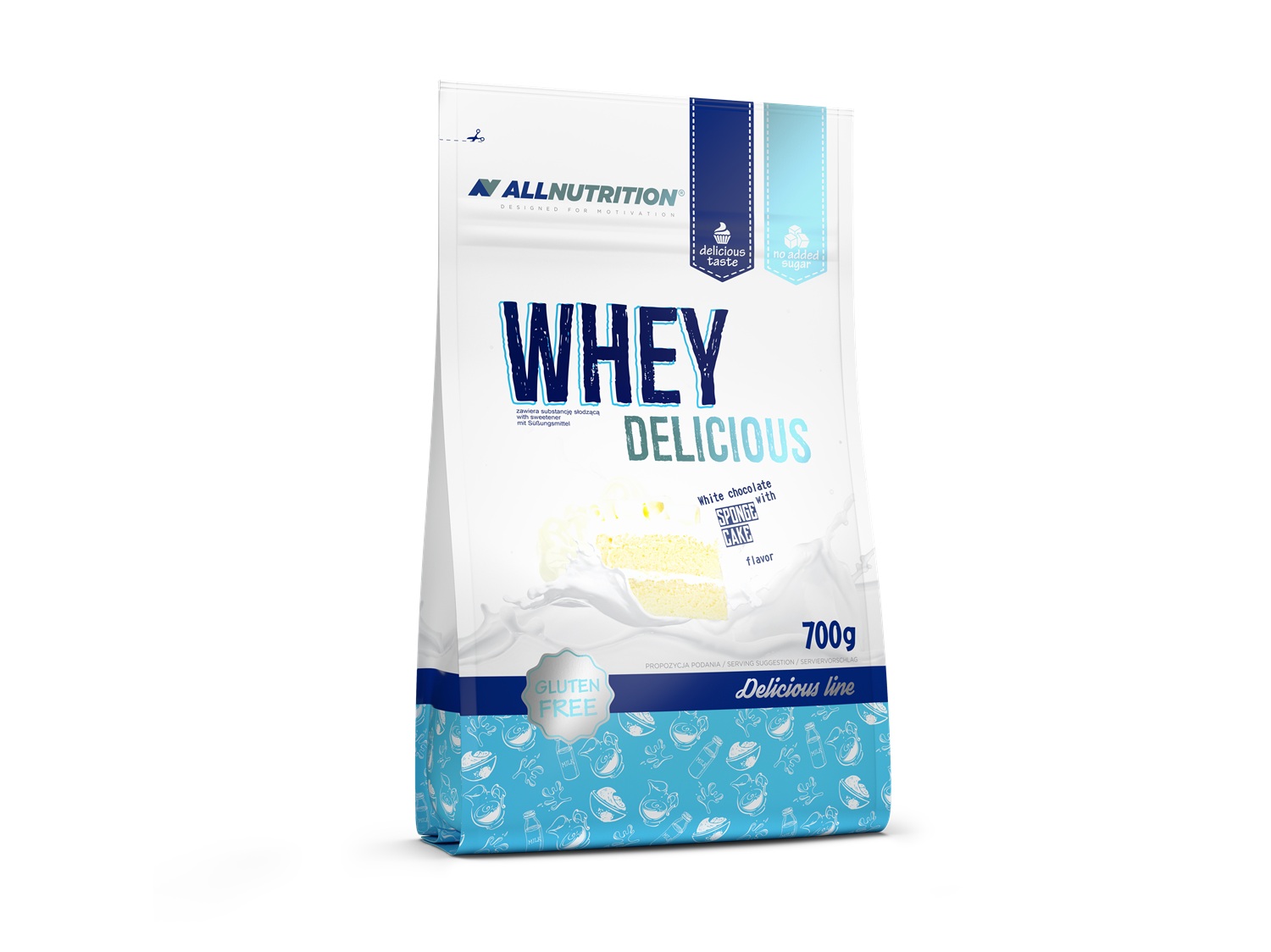 Allnutrition Whey Delicious White Chocolate with Sponge Cake Odżywka Białkowa, proszek 700g