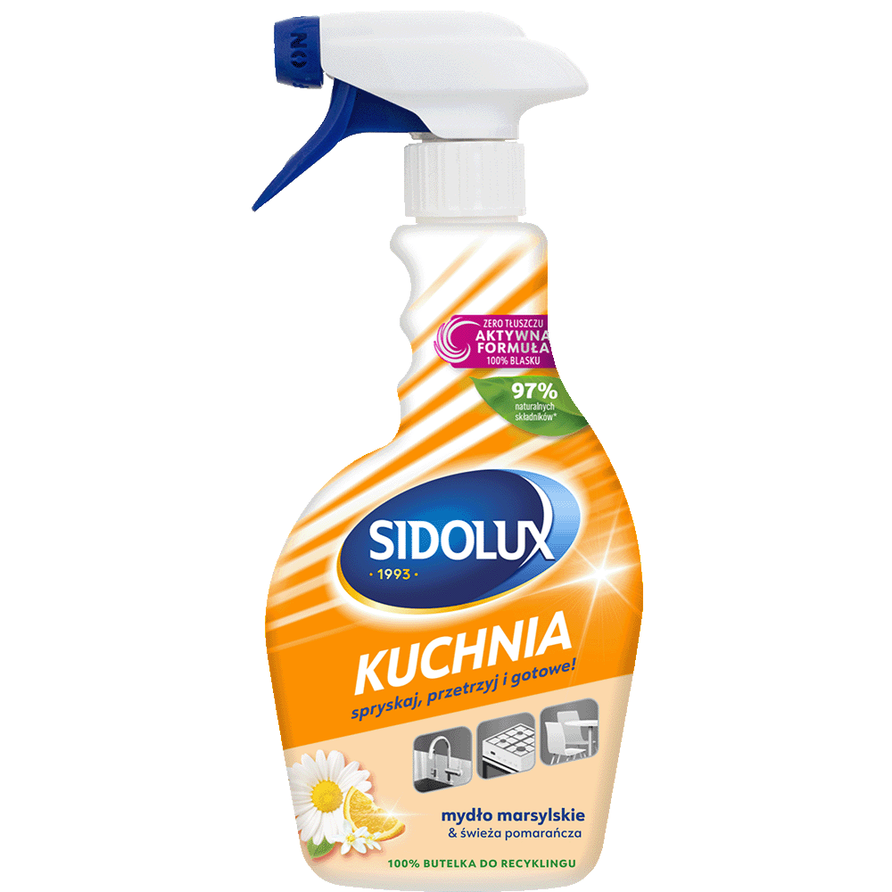 Sidolux Mydło Marsylskie i Świeża Pomarańcza - Kuchnia Płyn do czyszczenia 500 ml 500 ml