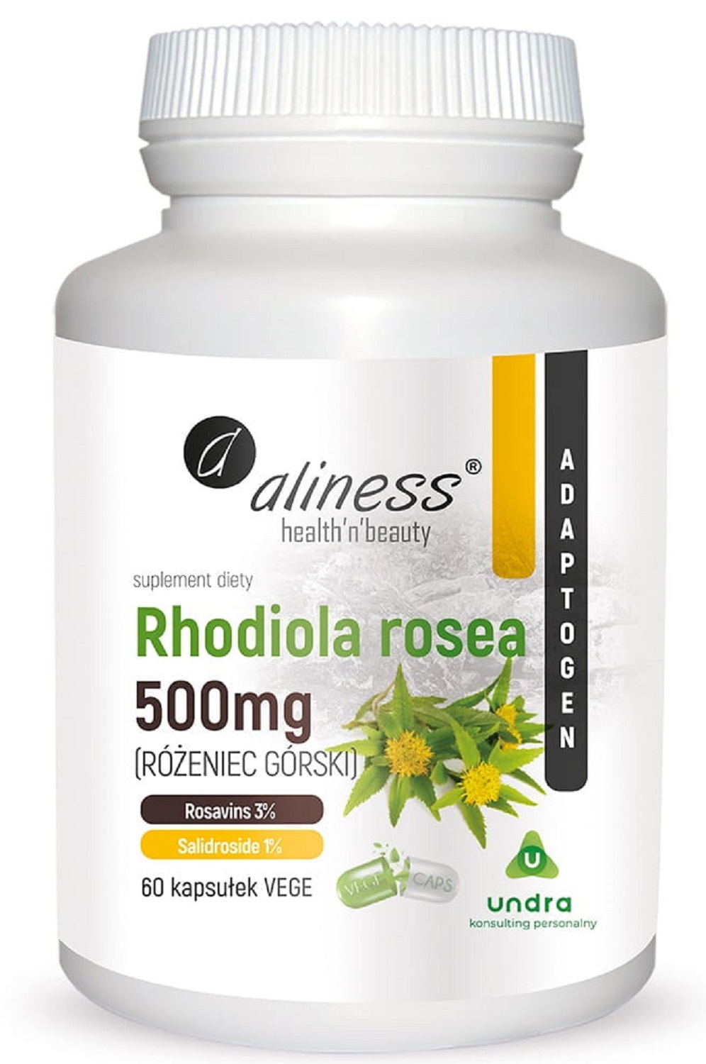 Aliness Rhodiola Rosea( Różeniec Górski) 500mg, kapsułki