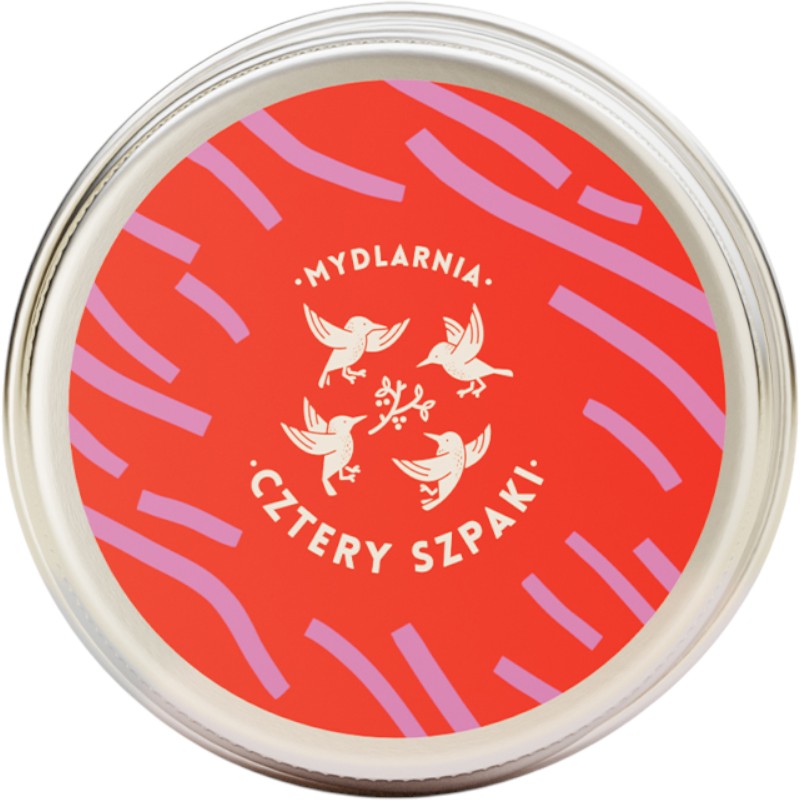 Mydlarnia Cztery Szpaki Okrągła puszka na szampon/odżywkę, Czerwono-różowa
