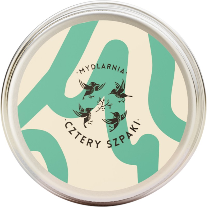 Mydlarnia Cztery Szpaki Okrągła puszka na szampon/odżywkę, Kremowo-mietowa
