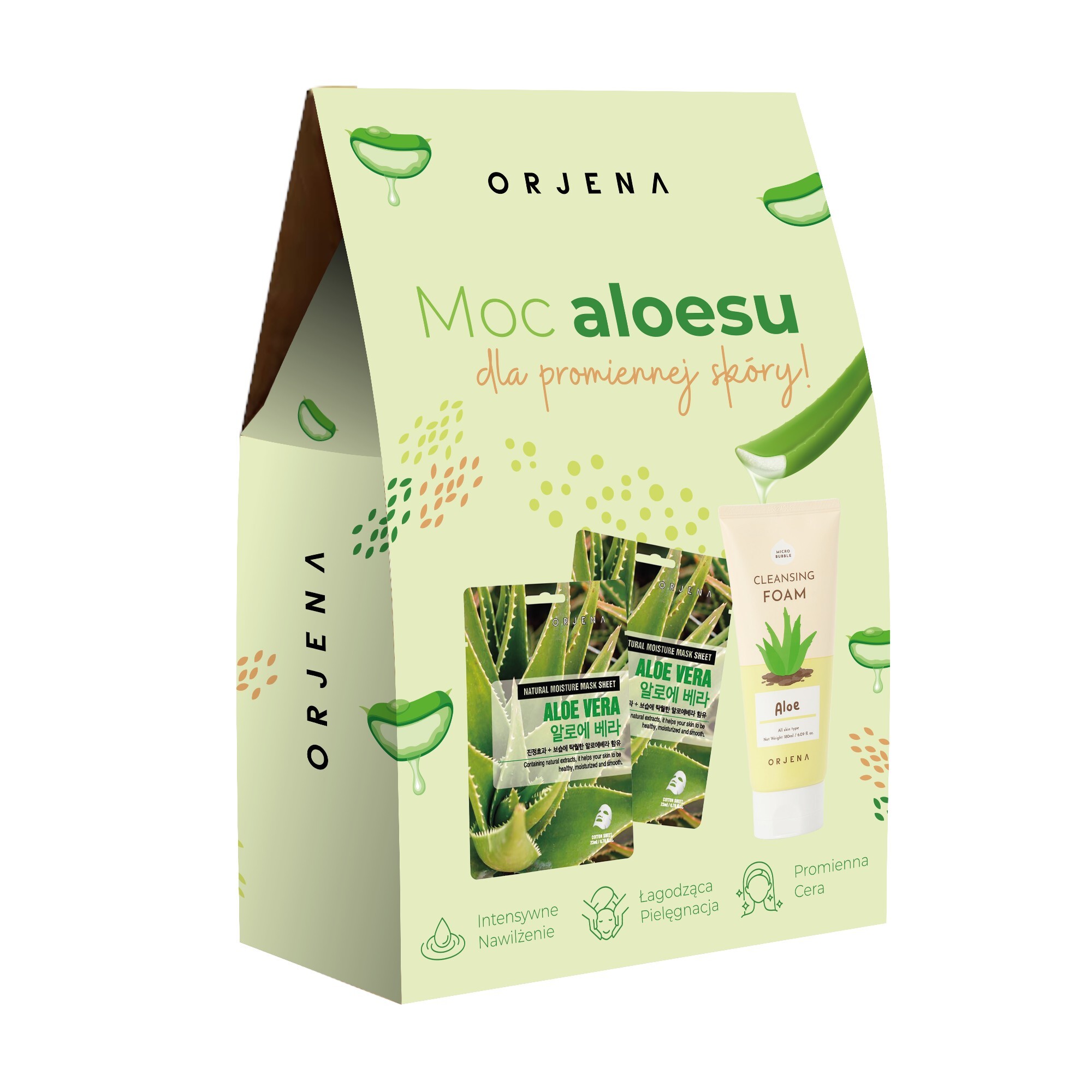Orjena Set Aloe Maschere Viso + Schiuma Detergente