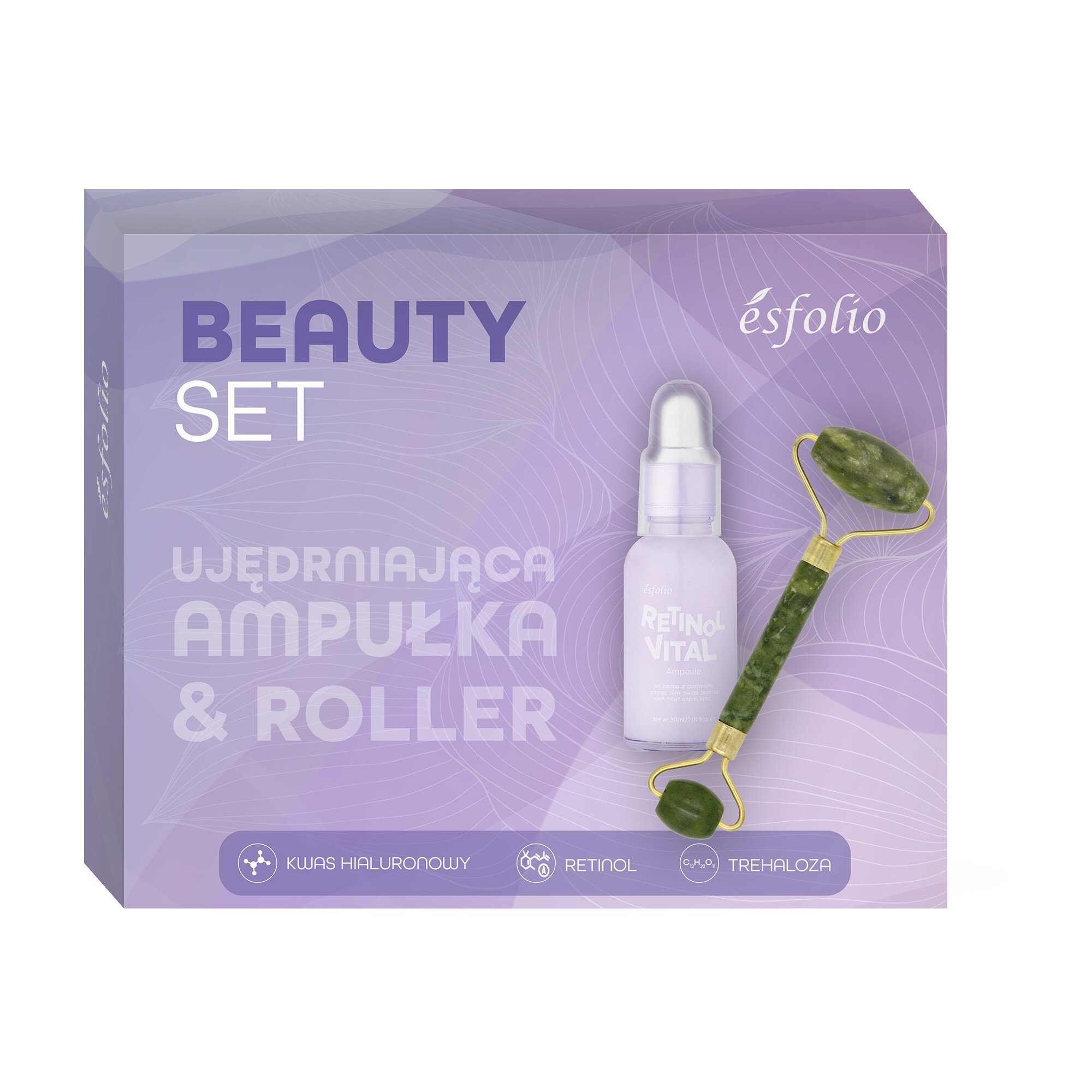 Esfolio Set Fiala ai Peptidi + Rullo di Giada per Massaggio Viso