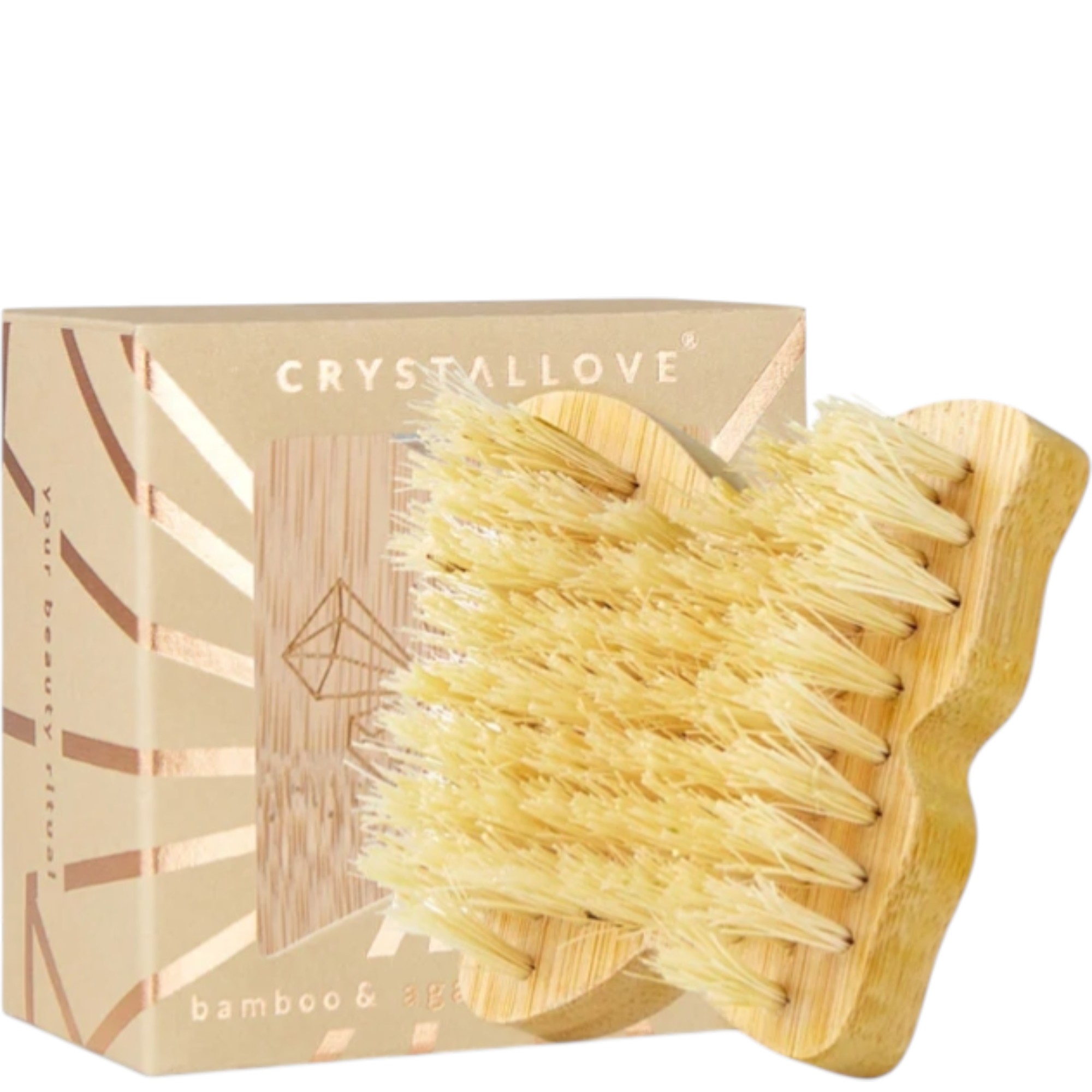 Crystallove Szczotka do masażu ciała na sucho Butterfly, Travel size