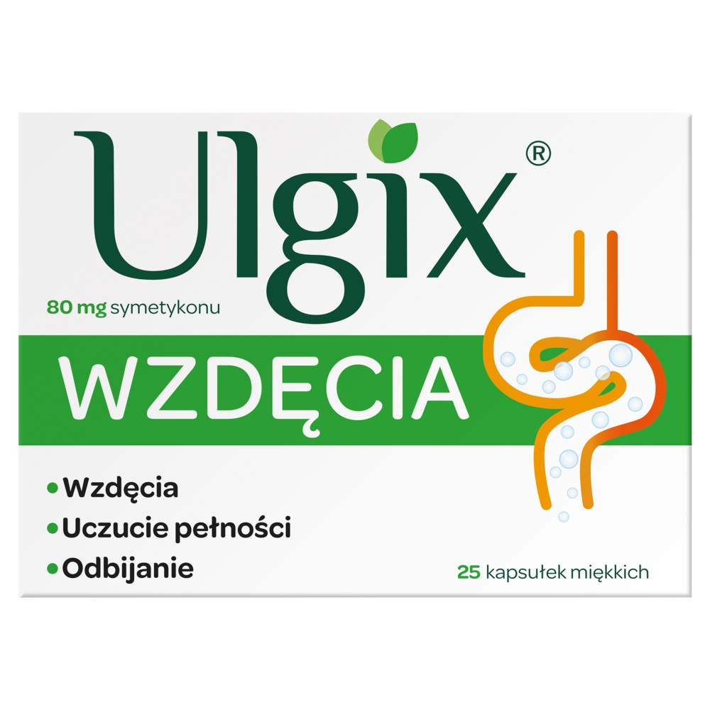 Ulgix Wzdęcia 80 mg Kapsułki miękkie, 25 szt.