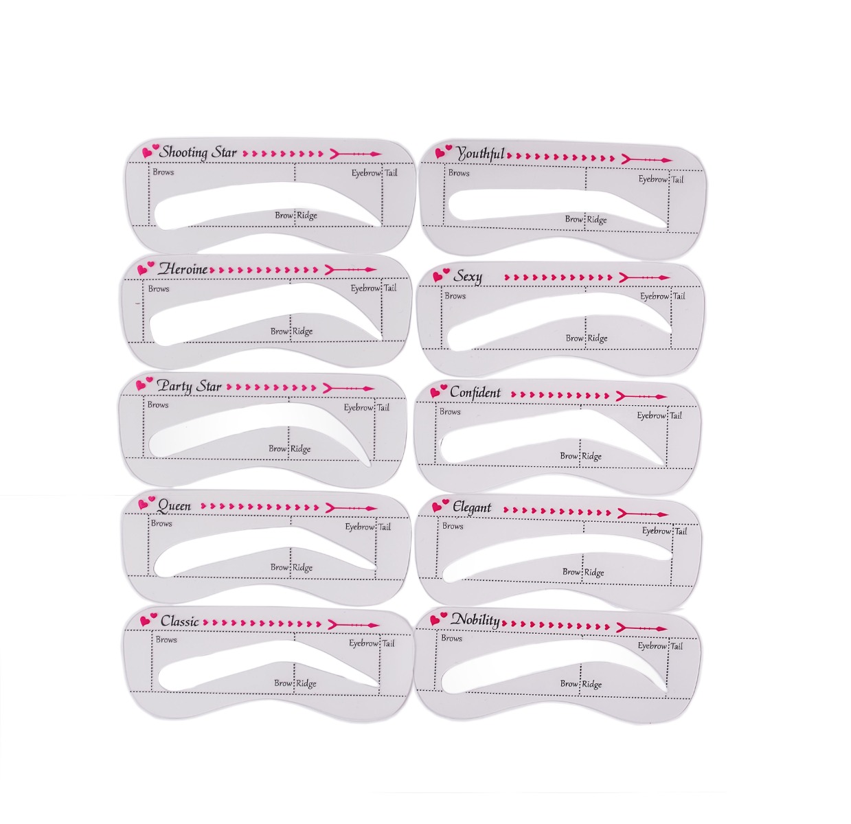 Lash Brow 10 - Szablon do brwi 10 kształtów