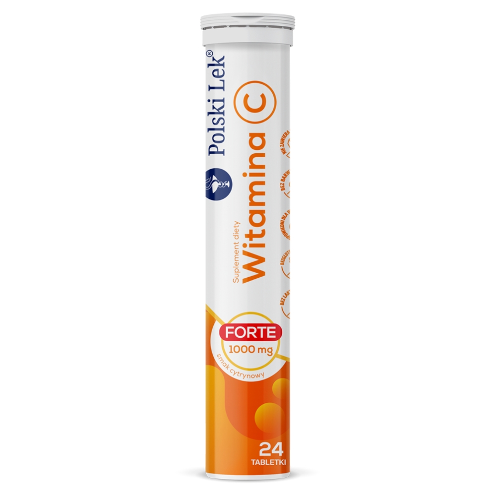 Polski Lek Wit. C Forte 1000 mg, tabletki musujące, 24 szt..