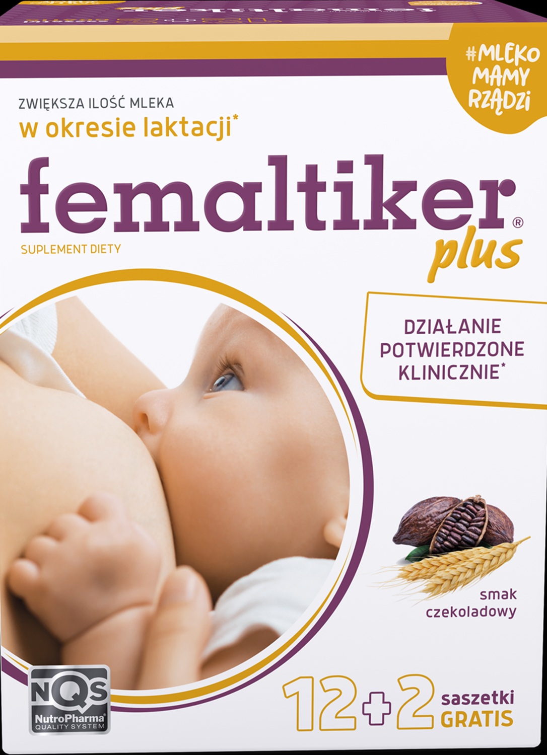 Femaltiker Plus Smak Czekoladowy, proszek 14 sasz.