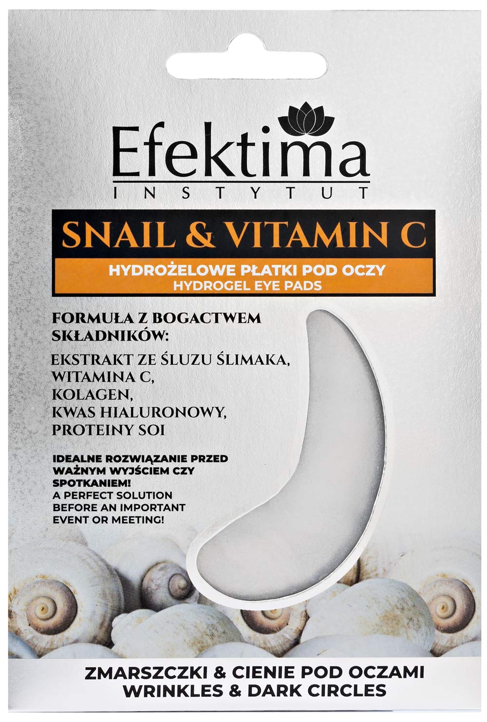 Efektima Hydrożelowe płatki pod oczy Snail & Vitamin C, 2szt