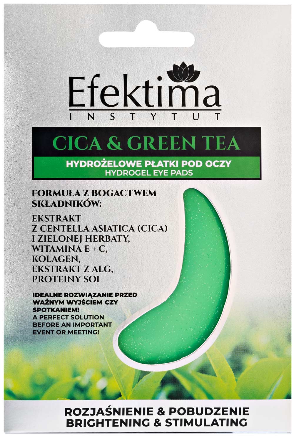 Efektima Hydrożelowe płatki pod oczy Cica & Green Tea, 2szt
