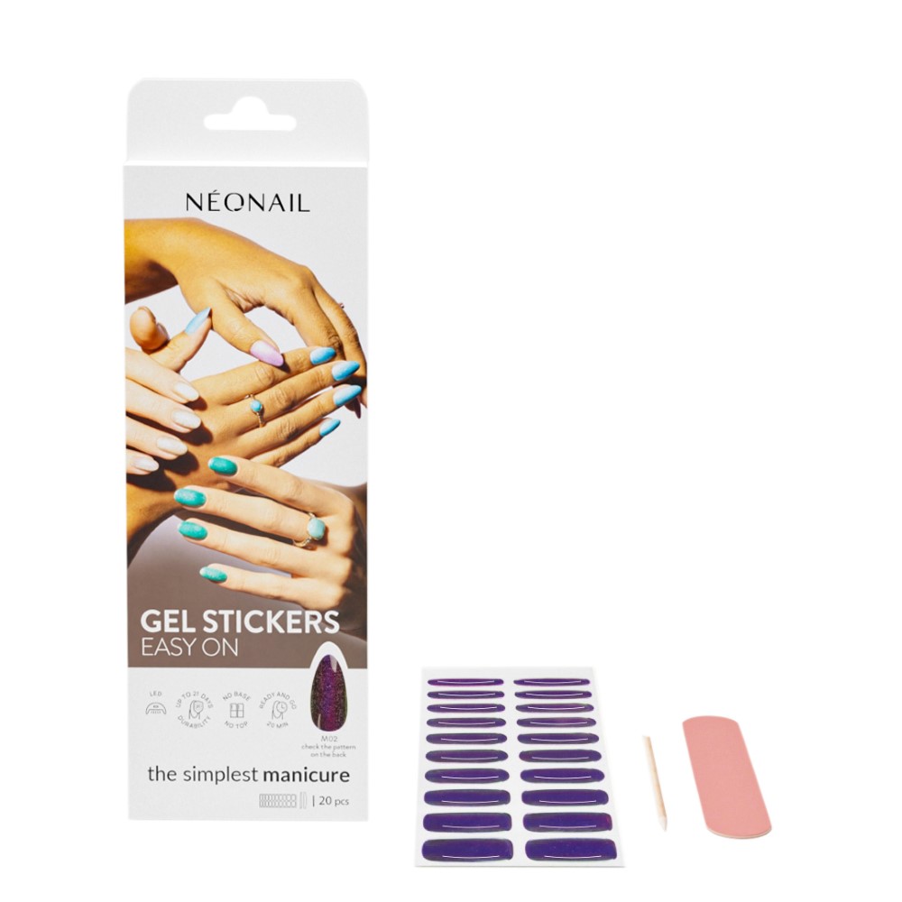 Neonail Gel Stickers Easy On Naklejki hybrydowe M02 20szt