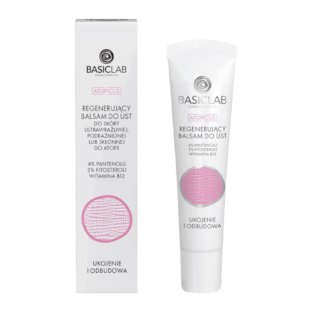 BasicLab Atopicus Regenerujący balsam do ust, Ukojenie i Odbudowa