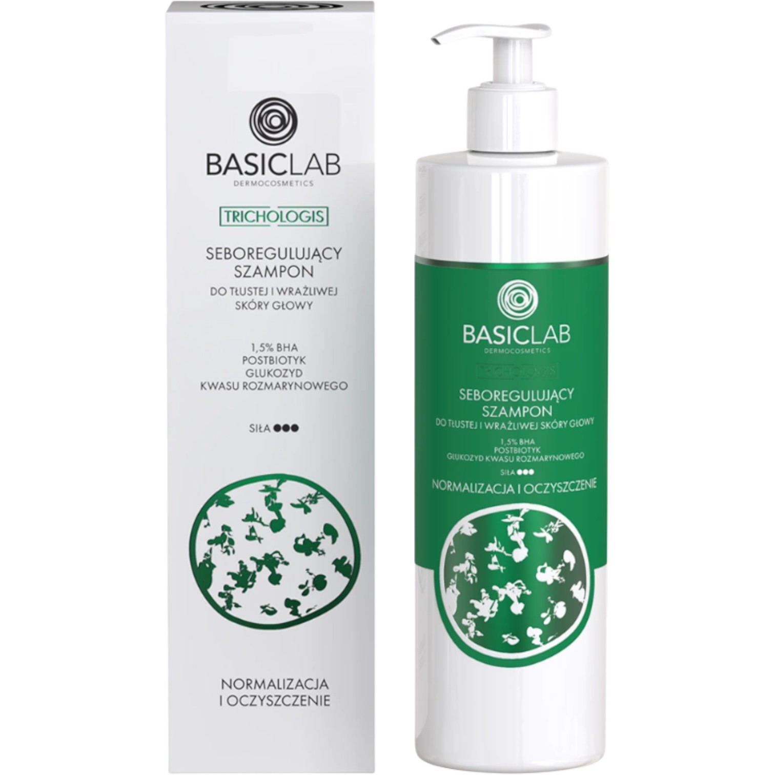 Basiclab Seboregulujący Szampon do tłustej i wrażliwej skóry głowy