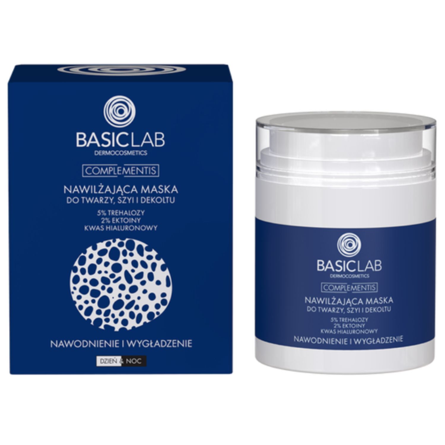 Basiclab Maschera idratante per viso, collo e décolleté