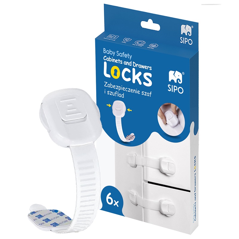 Sipo Armadi e Cassetti Blocco Regolabile per Armadi e Cassetti 6 pz