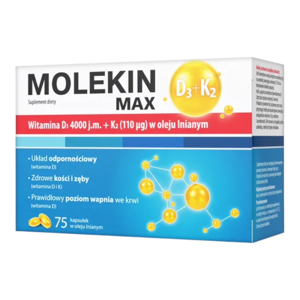 Molekin D3+K2 Max w oleju lnianym Kapsułki, 75 szt.