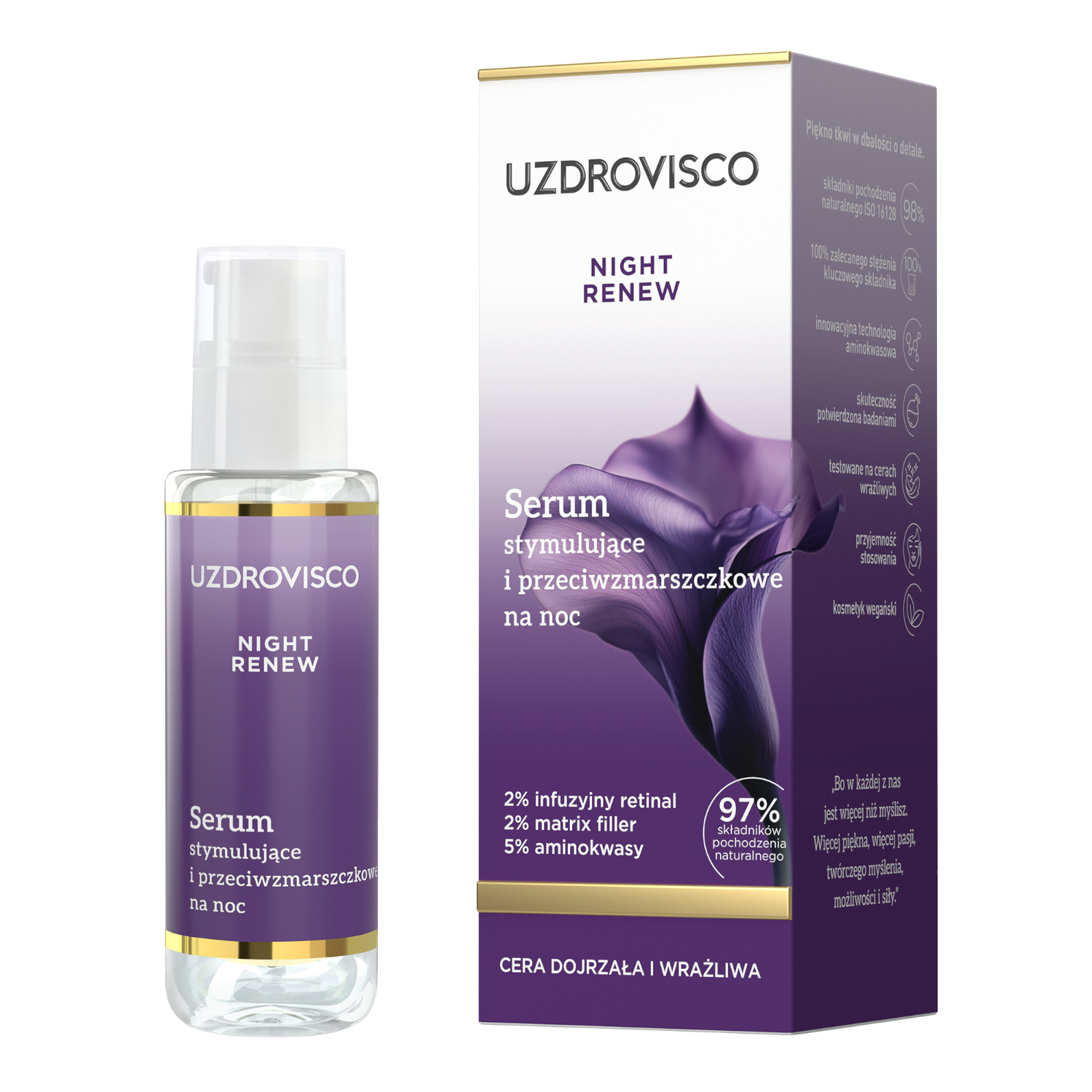 Uzdrovisco Siero Notte Rinnovatore stimolante e antirughe per la notte 30ml