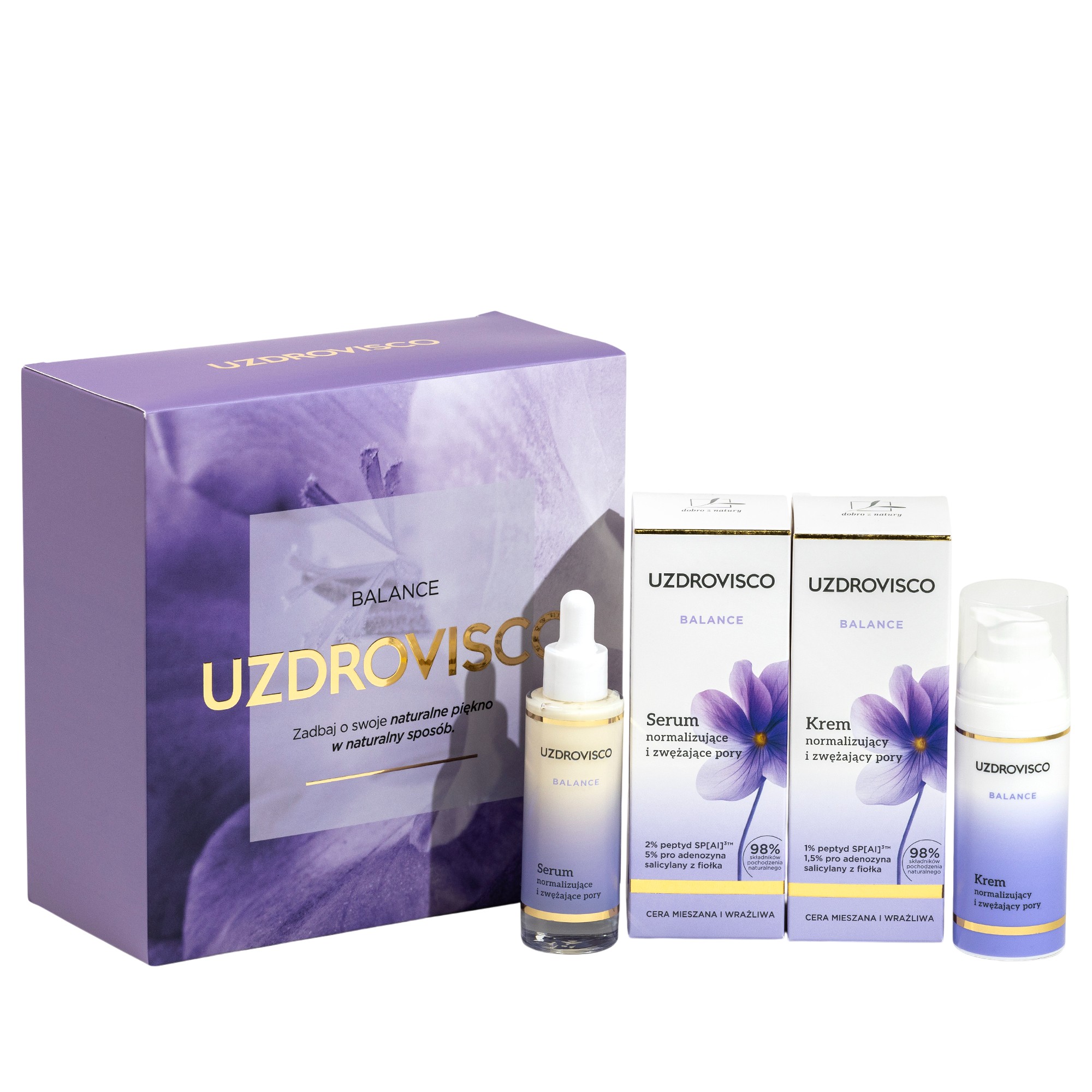 Uzdrovisco Zestaw: Balance Krem 50ml + Serum 30ml