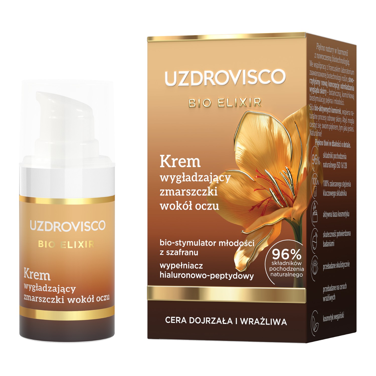 Uzdrovisco Bio Elixir Krem wygładzający zmarszczki wokół oczu, 15 ml