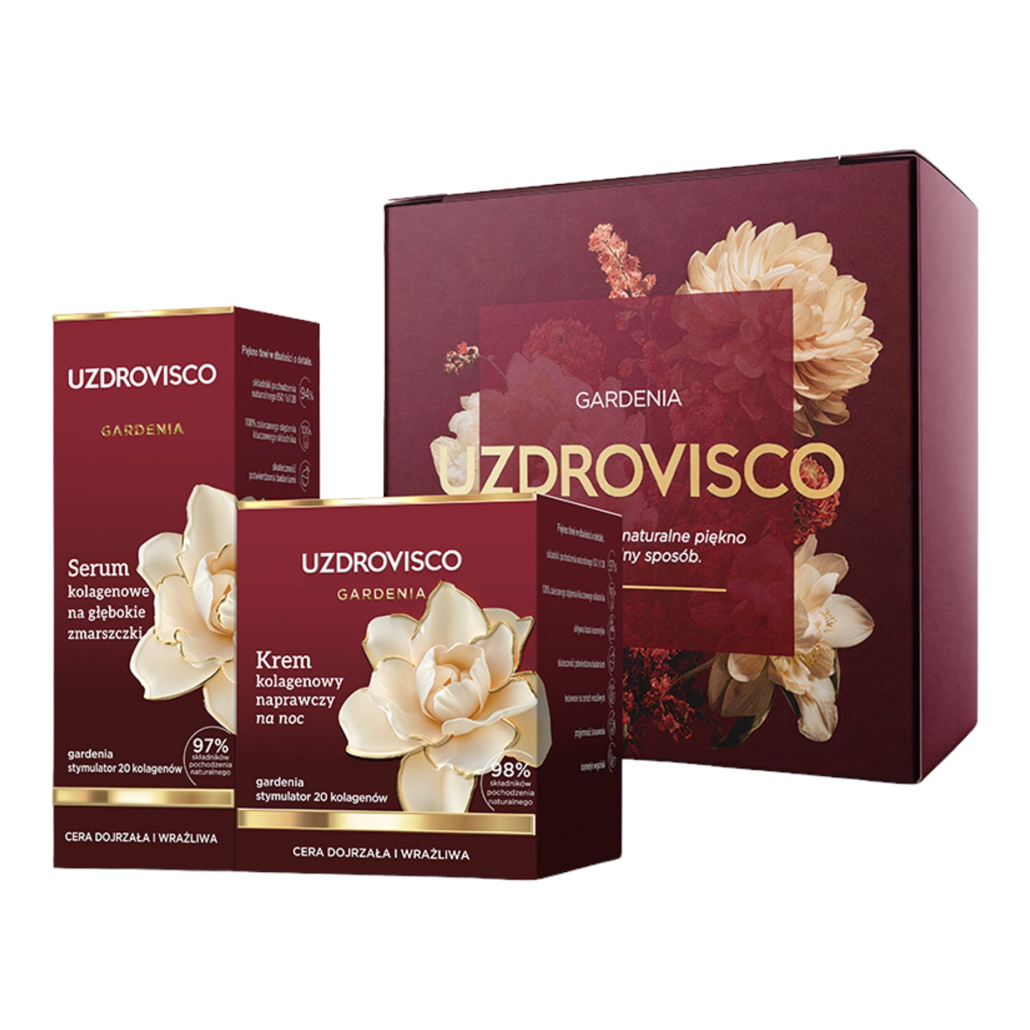 Uzdrovisco Gardenia Zestaw pielęgnacyjny: Krem na noc 50 ml + Serum 30 ml