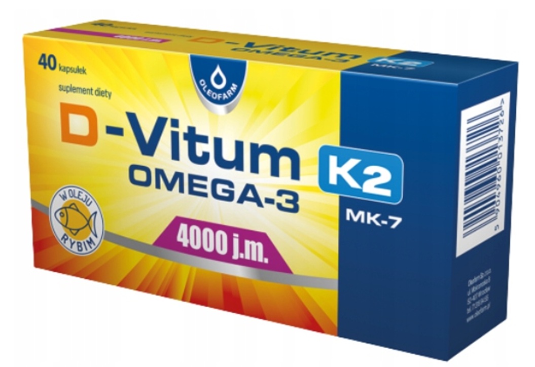 D-Vitum 4000 j.m. K2 MK-7 Omega-3, kapsułki 40 szt.