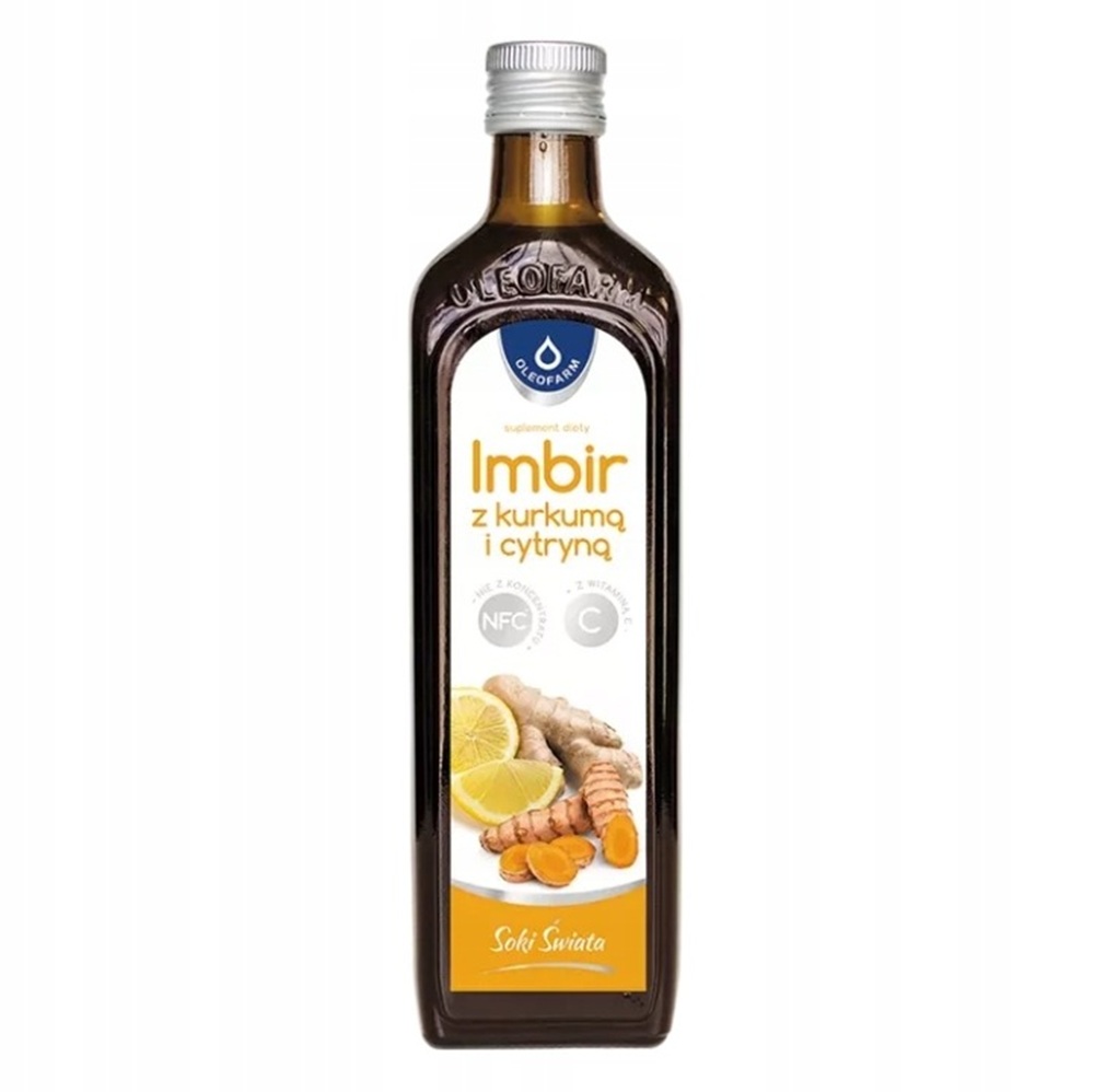 Oleofarm Imbir z Kurkumą i Cytryną z wit. C, sok 490 ml