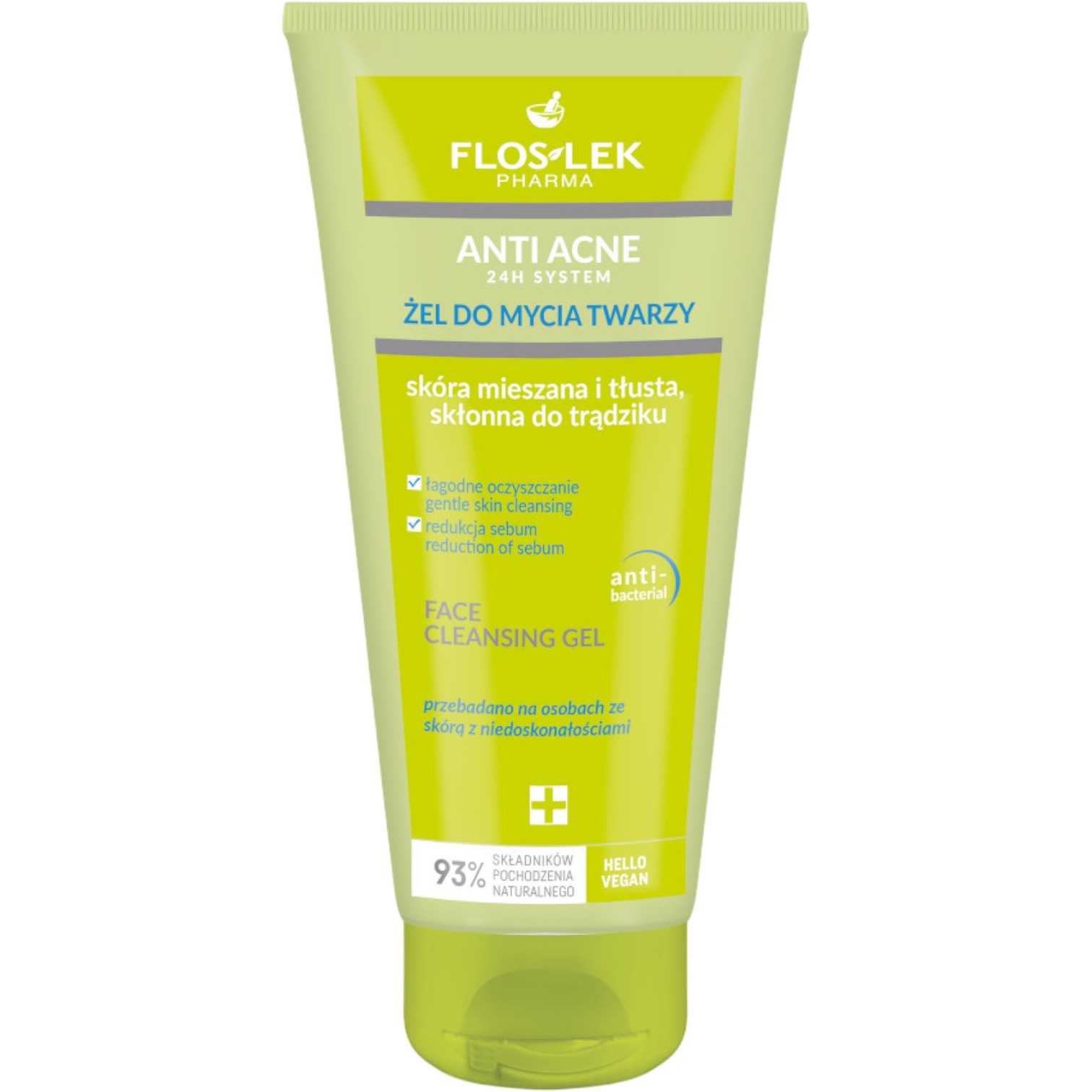 Flos-Lek Anti Acne 24h System Żel do mycia twarzy, 200 ml