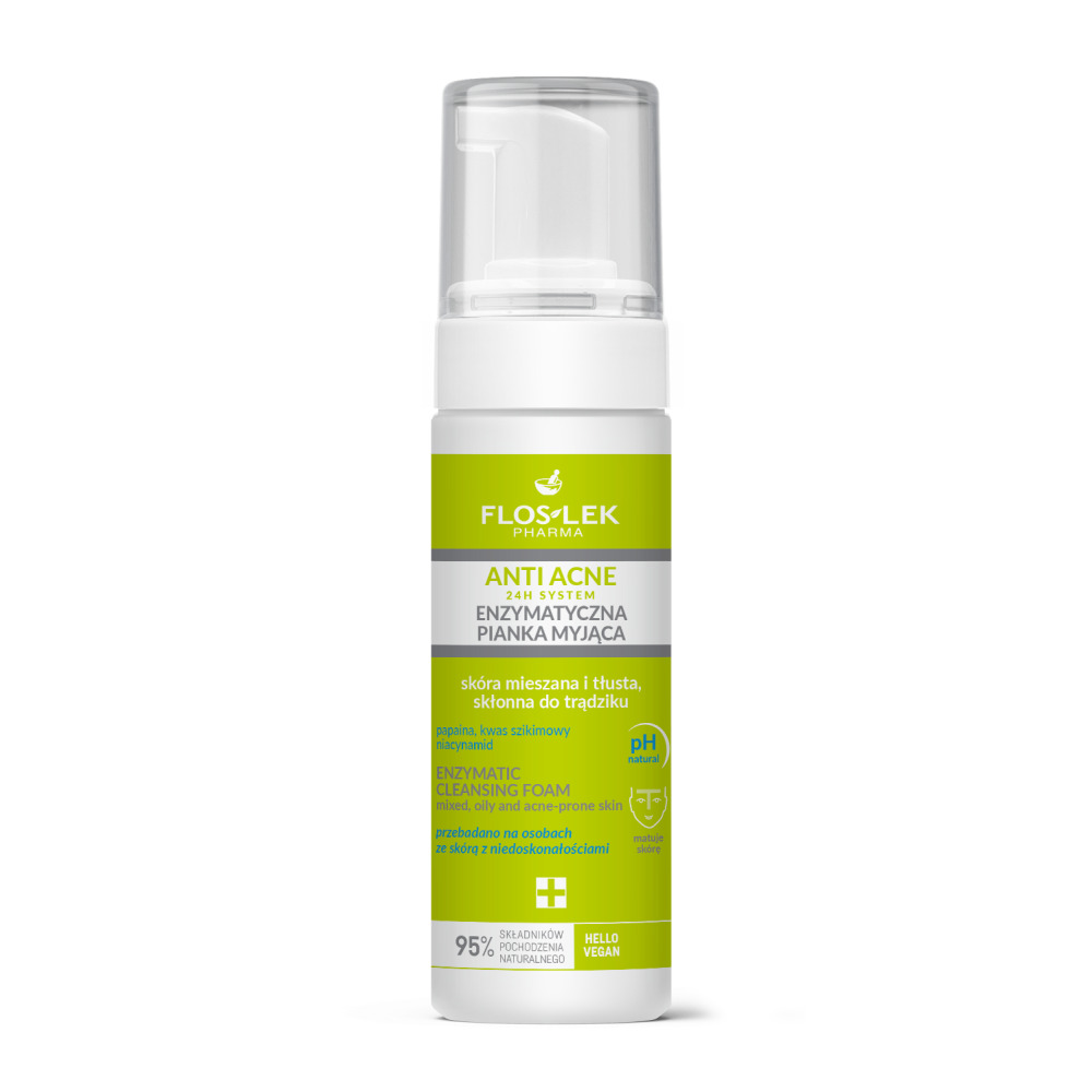 Flos-Lek Anti Acne 24h System Enzymatyczna pianka myjąca, 150 ml