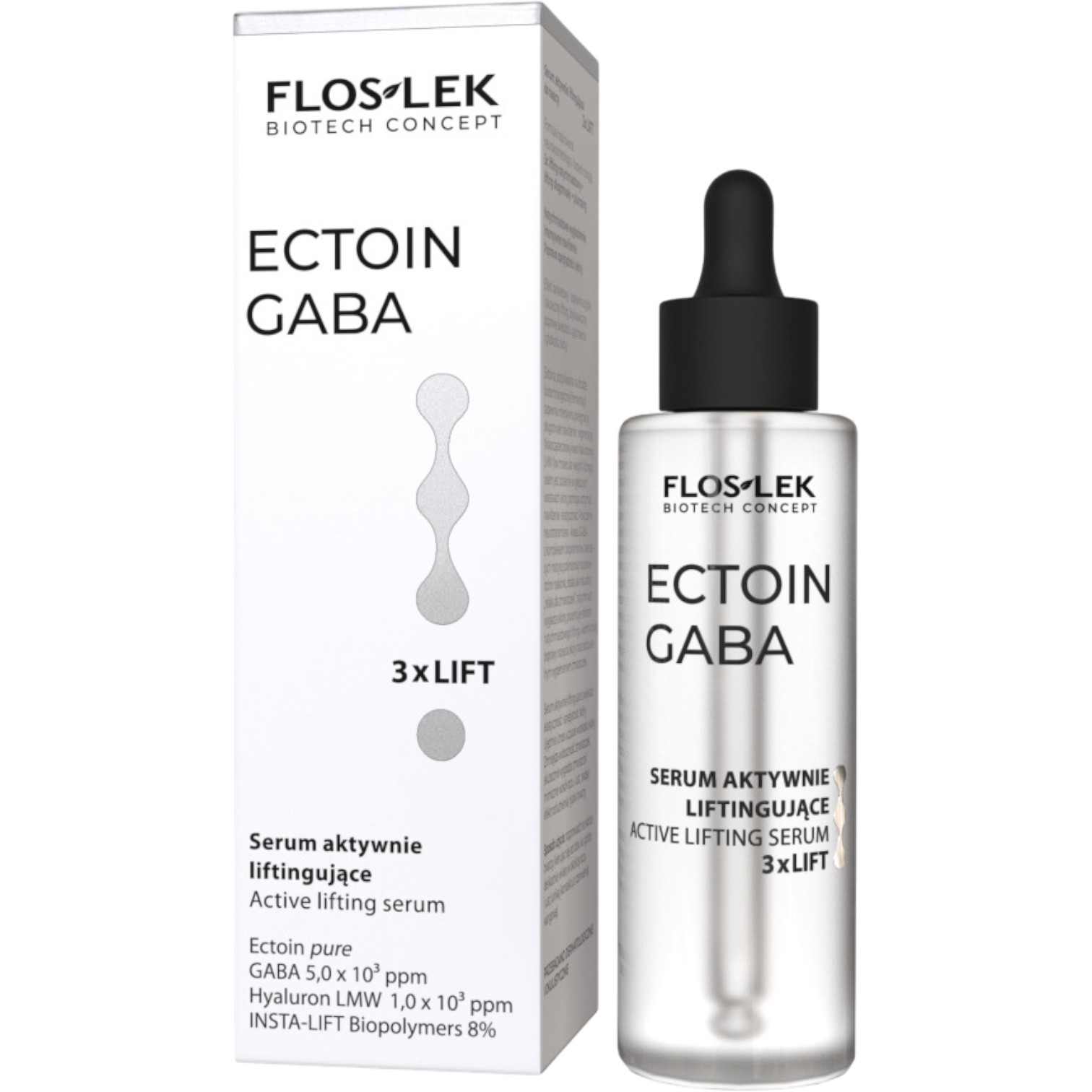 Flos-Lek Ectoin Gaba Serum aktywnie liftingujące 3 x Lift, 30 ml