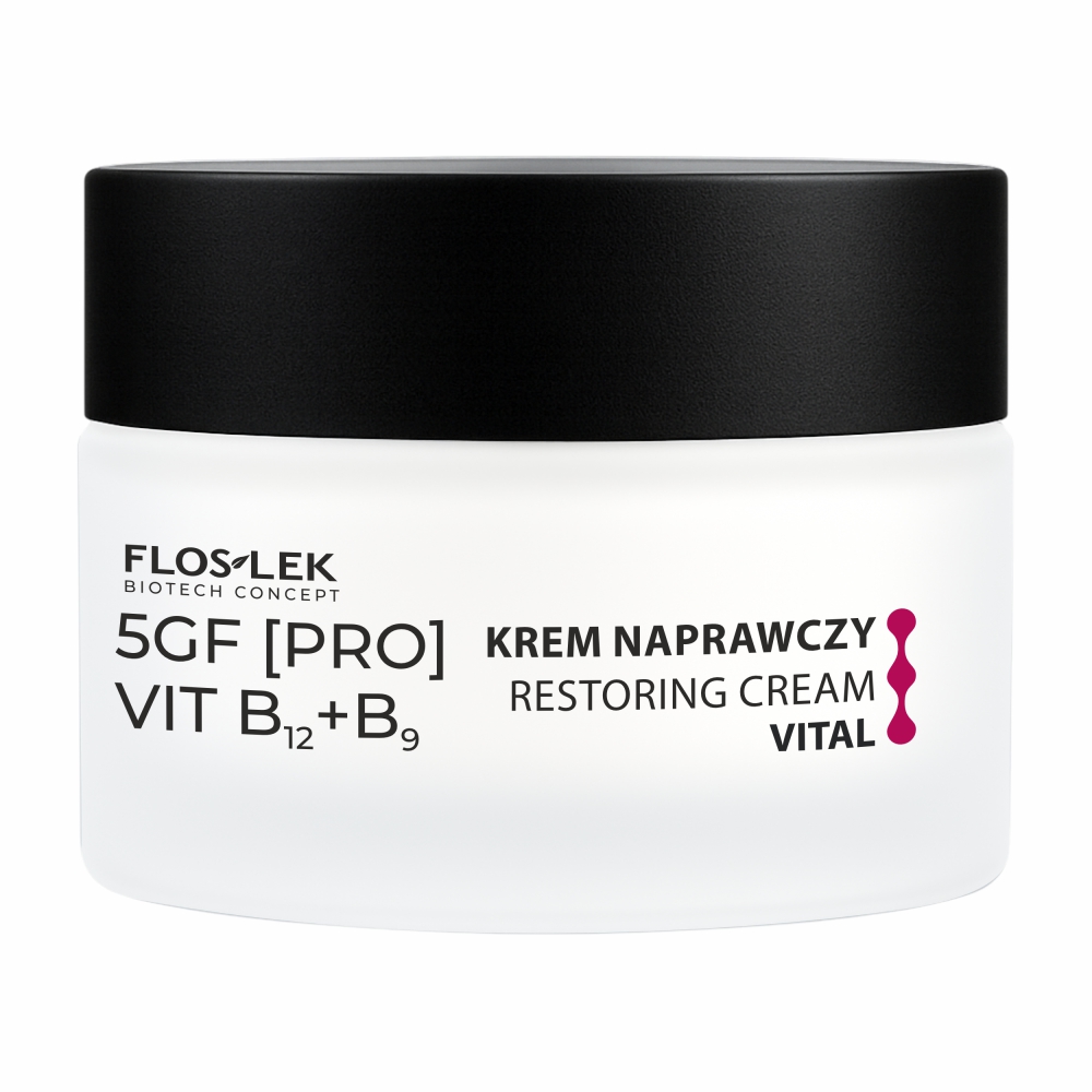 Flos-Lek 5GF [PRO] VIT B12+B9 Krem naprawczy do twarzy Vital, 50 ml