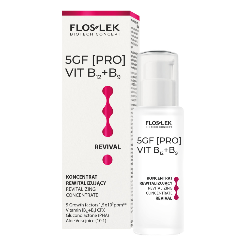 Flos-Lek 5GF [PRO] VIT B12+B9 Koncentrat rewitalizujący do twarzy Revival, 30 ml