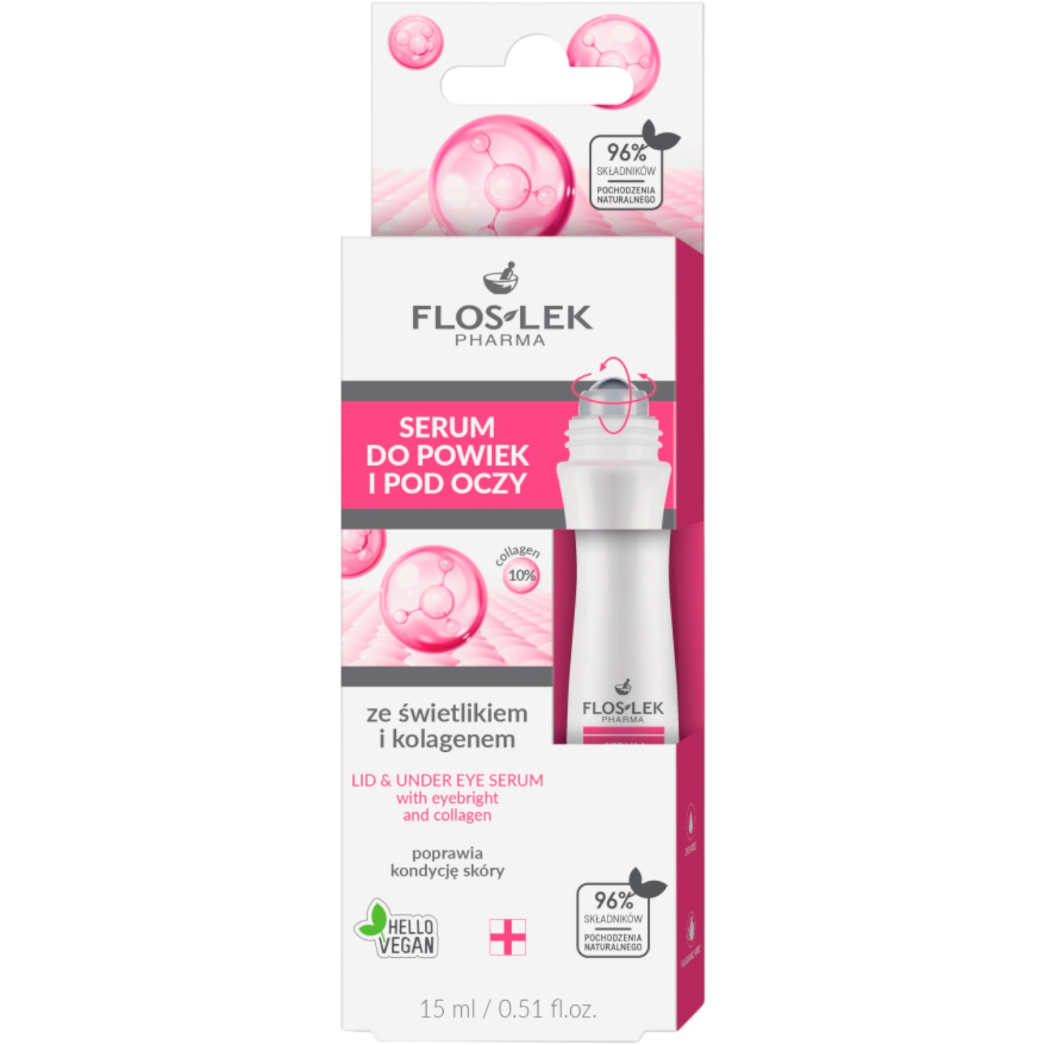 Flos-Lek Serum do powiek i pod oczy ze świetlikiem i kolagenem, 15 ml