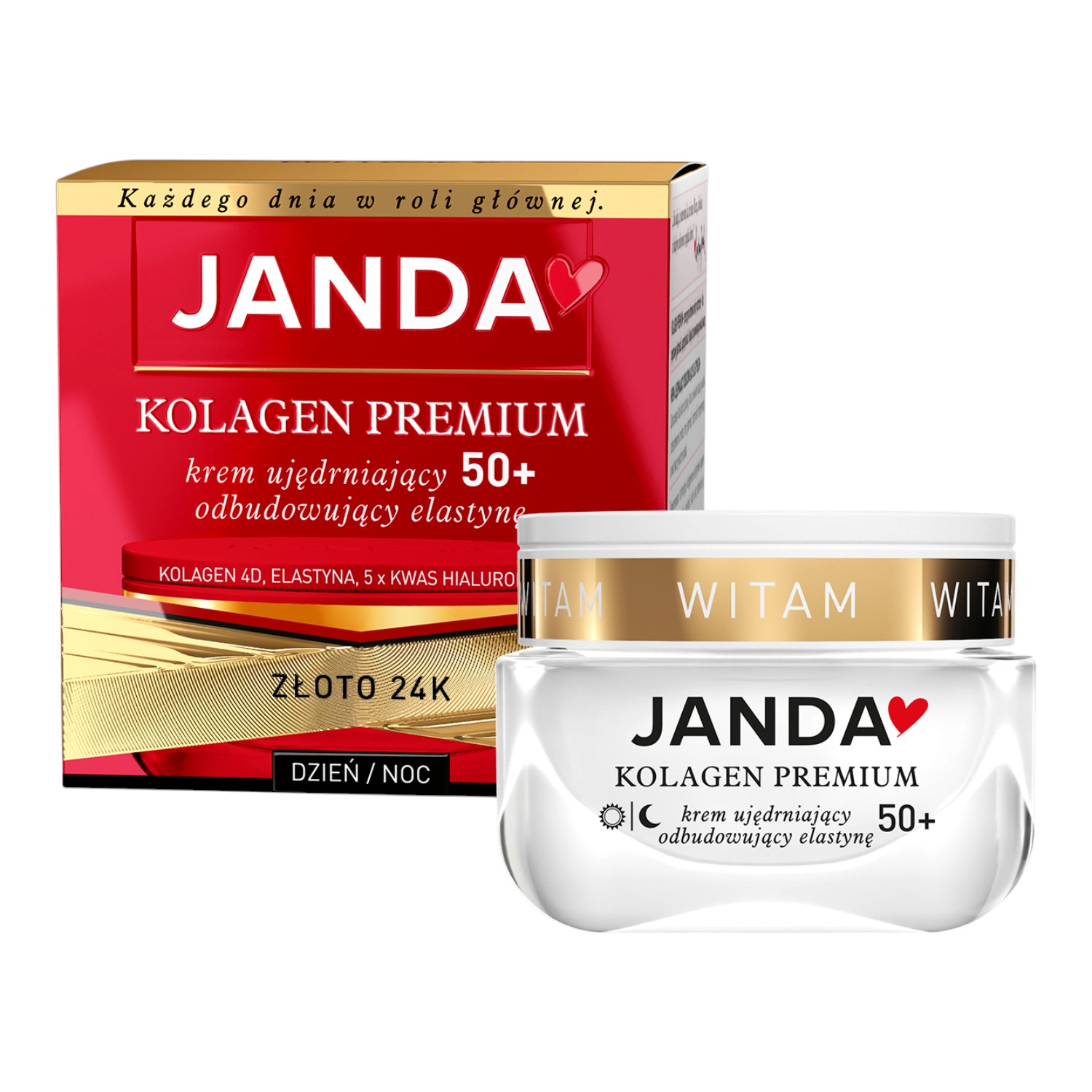 Janda Kolagen Premium Liftingujący Krem na dzień dobry i dobranoc 50+, 50 ml