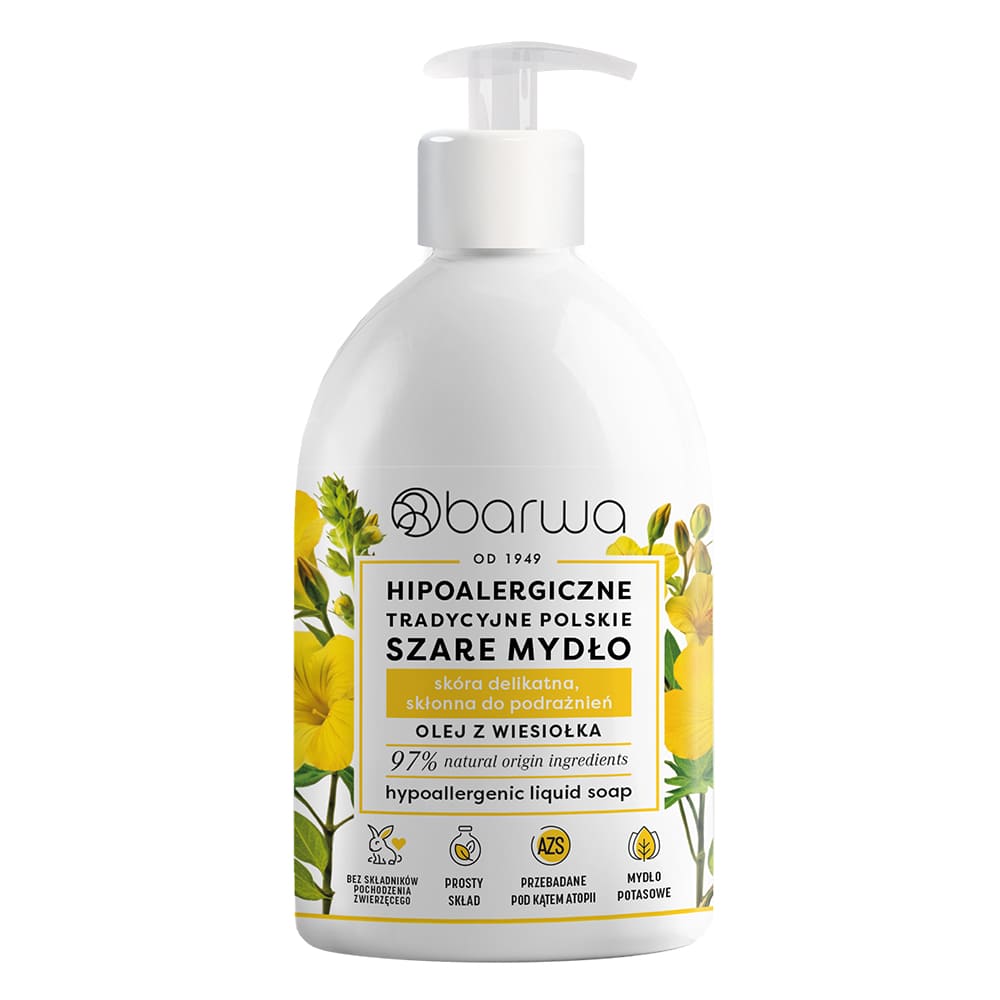 BARWA Mydło w płynie szare z wiesiołkiem 