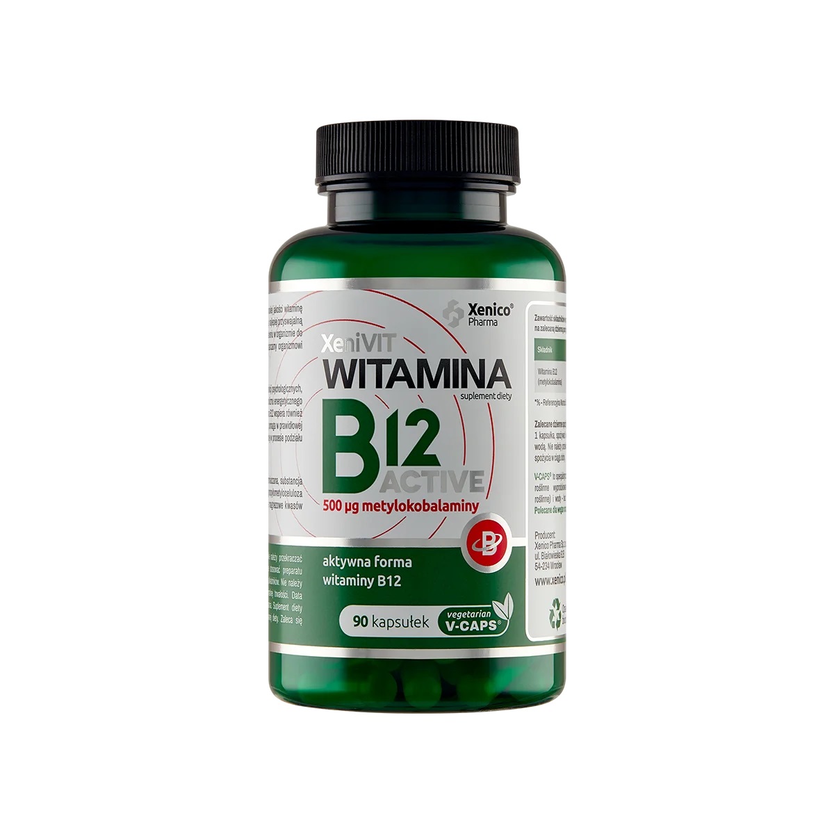 Xenico Witamina B12 Active Methylocobalamin 500mcg 90 Kapsułek