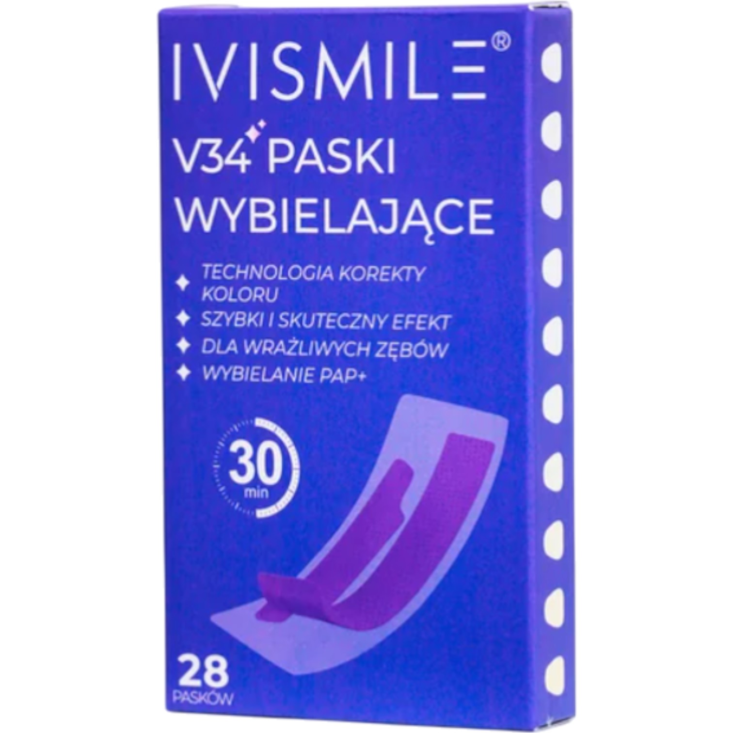 Ivismile Kokosowe Paski do wybielania zębów na sucho (bez wody utlenionej)