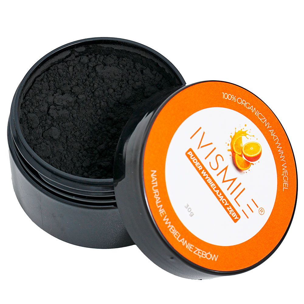 Ivismile Puder węglowy do zębów, smak pomarańczowy