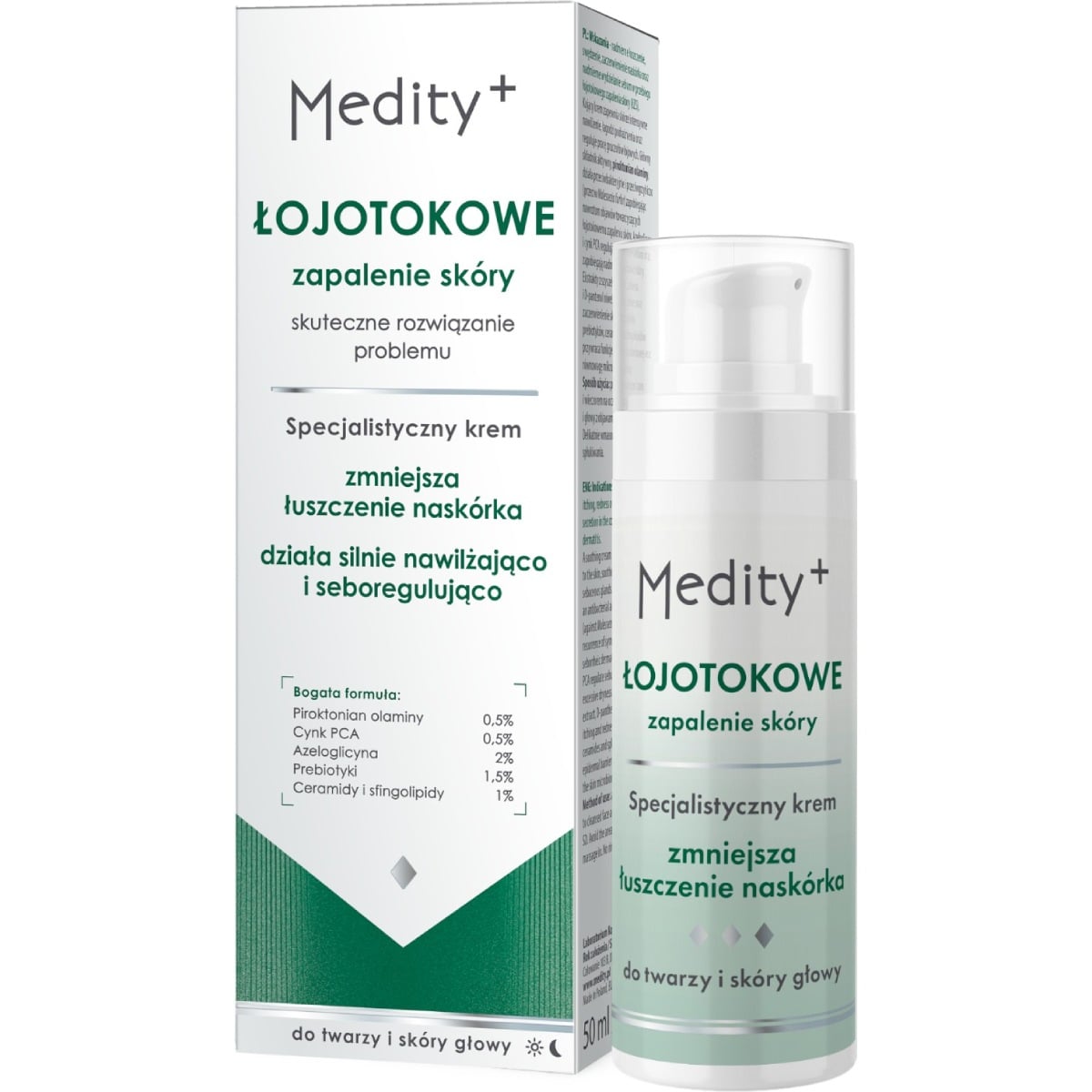 Medity+ Łojotokowe Zapalenie Skóry Specjalistyczny krem do twarzy i skóry głowy
