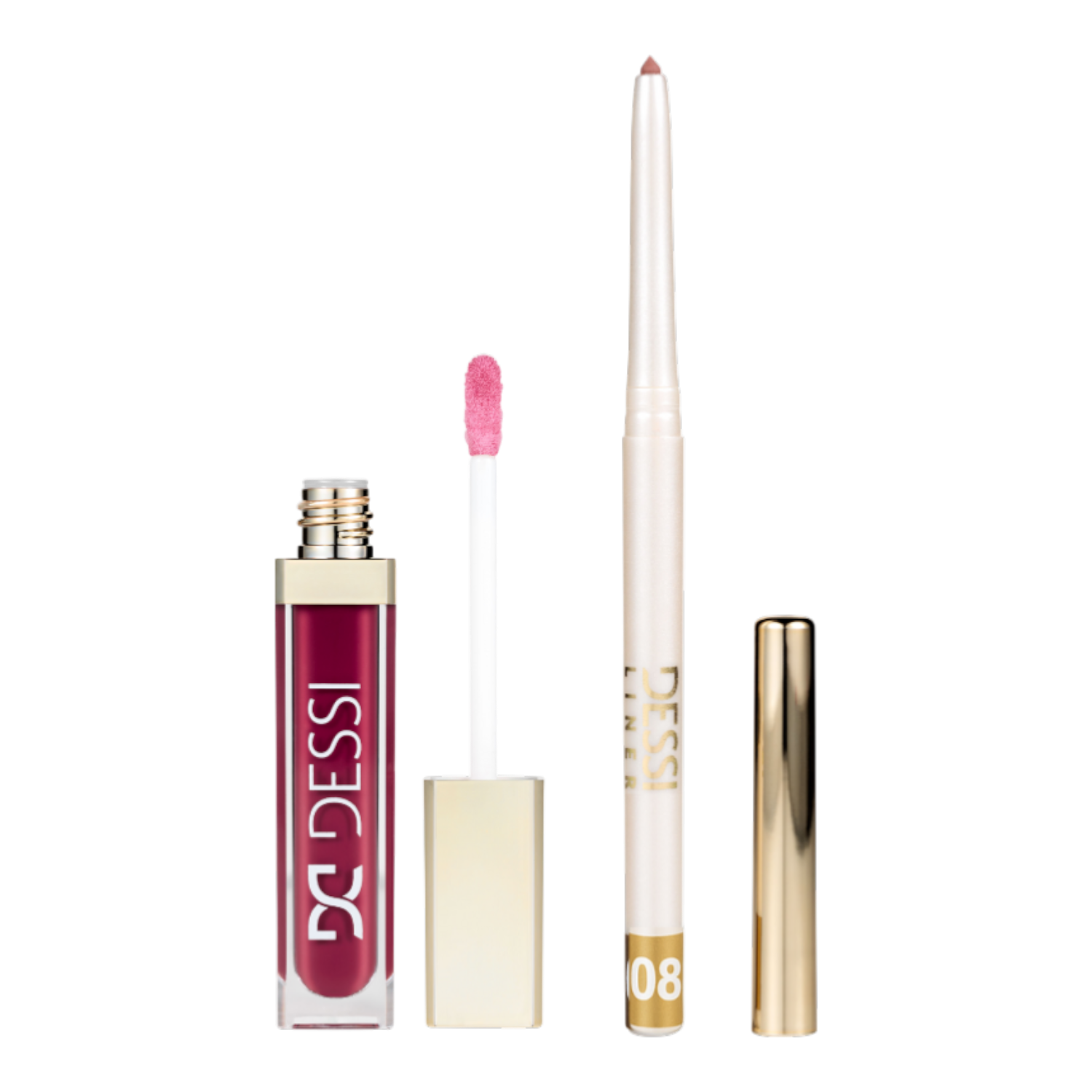 Dessi Your Perfect Lip Combo Cherry Liqueur (Olejek do ust 7,2ml + Konturówka 0,25g)