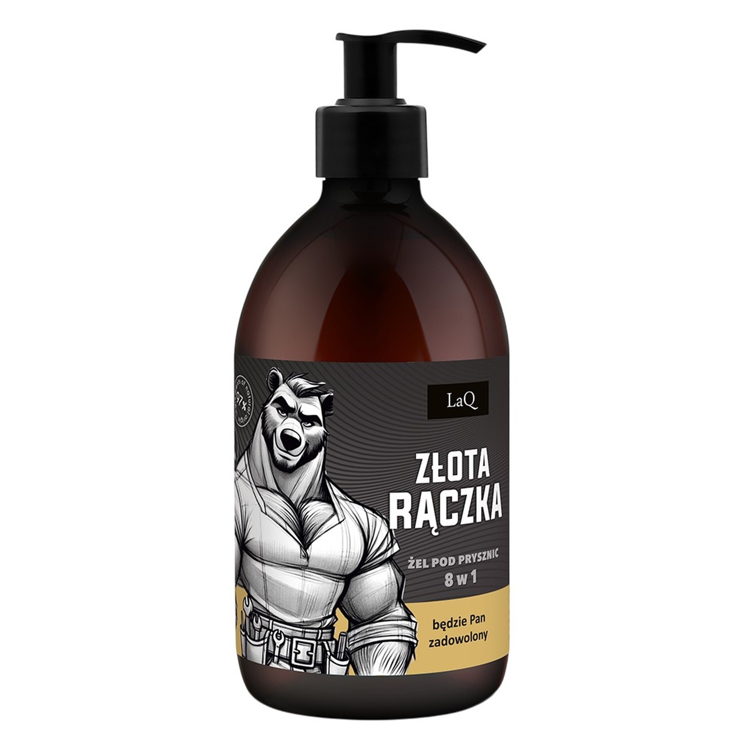 Laq Złota Rączka czarny mat, żel pod prysznic 8w1, 500 ml