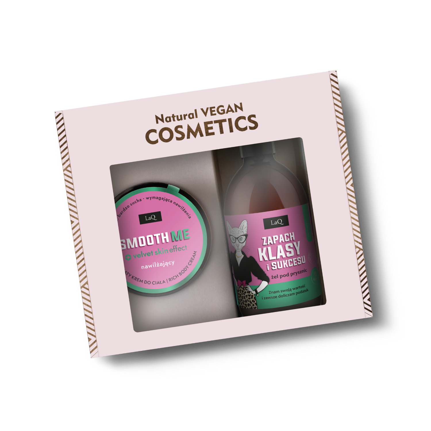 Laq Zestaw Magnolia, różowy (krem do ciała 200 ml + żel 500 ml)