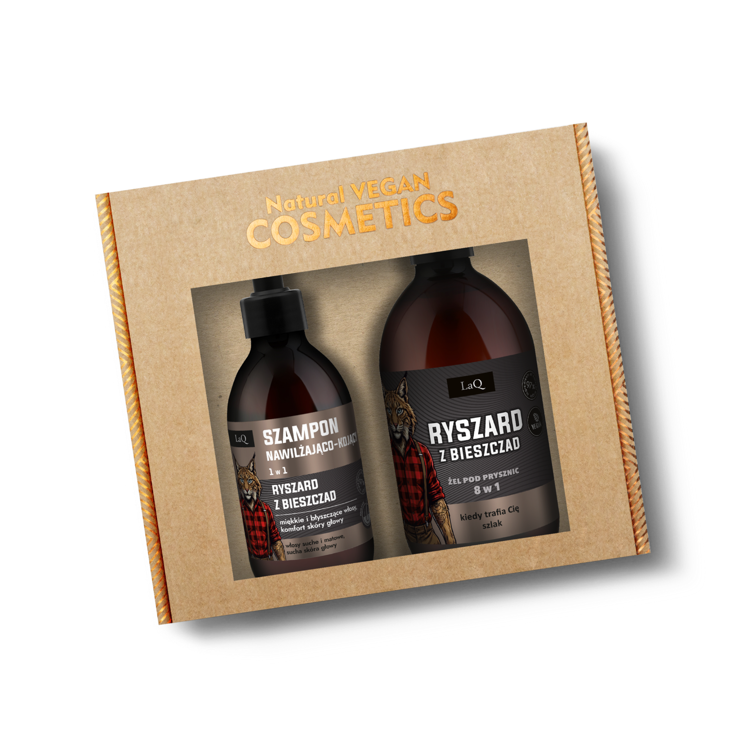Laq Zestaw Ryszard z Bieszczad, czarny mat (szampon 300 ml + żel 500 ml)