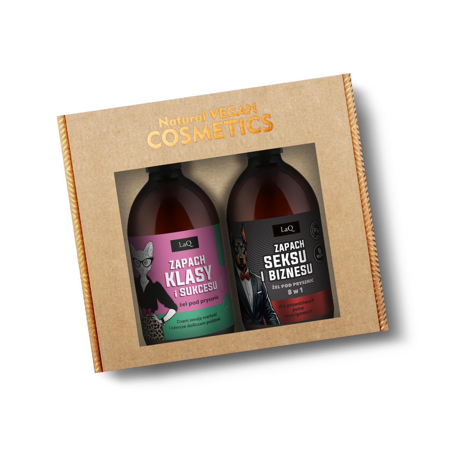 Laq Zestaw Mix Żel Magnolia + Zapach Seksu i Biznesu czarny mat (złoty) 2x500 ml