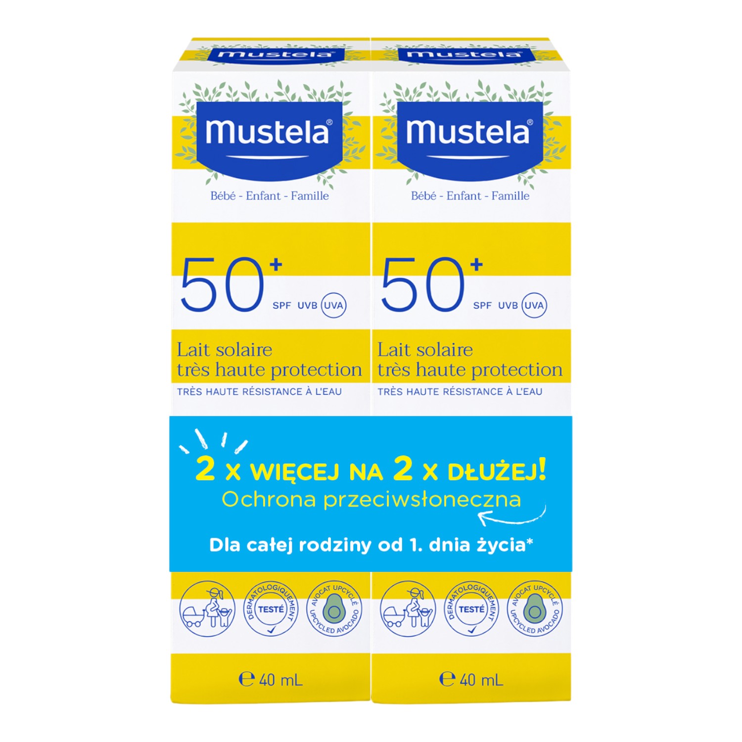 Mustela Sun Zestaw 2 x więcej na 2 x dłużej!