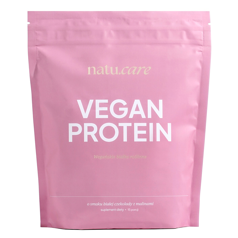Natu.Care Vegan Protein Białko Wegańskie Malina - Biała Czekolada, proszek, 525 g