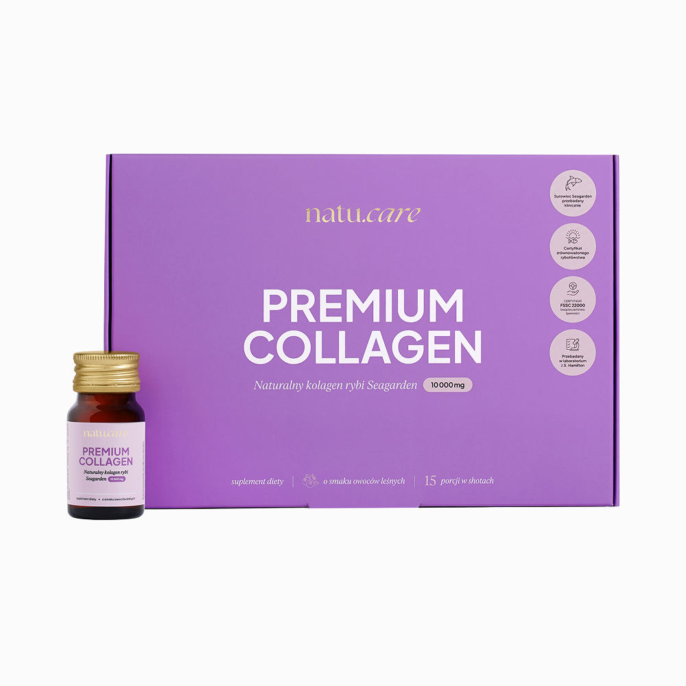 Natu.Care Premium Collagen Shot, Owoce leśne 10 000 mg, 450 ml
